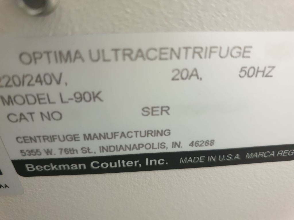 圖為 已使用的 BECKMAN COULTER Optima L-90K 待售