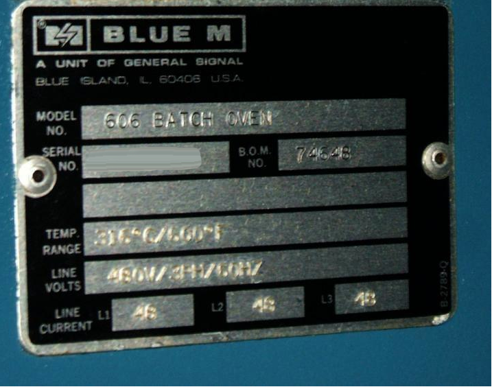 Photo Used BLUE M 606 For Sale