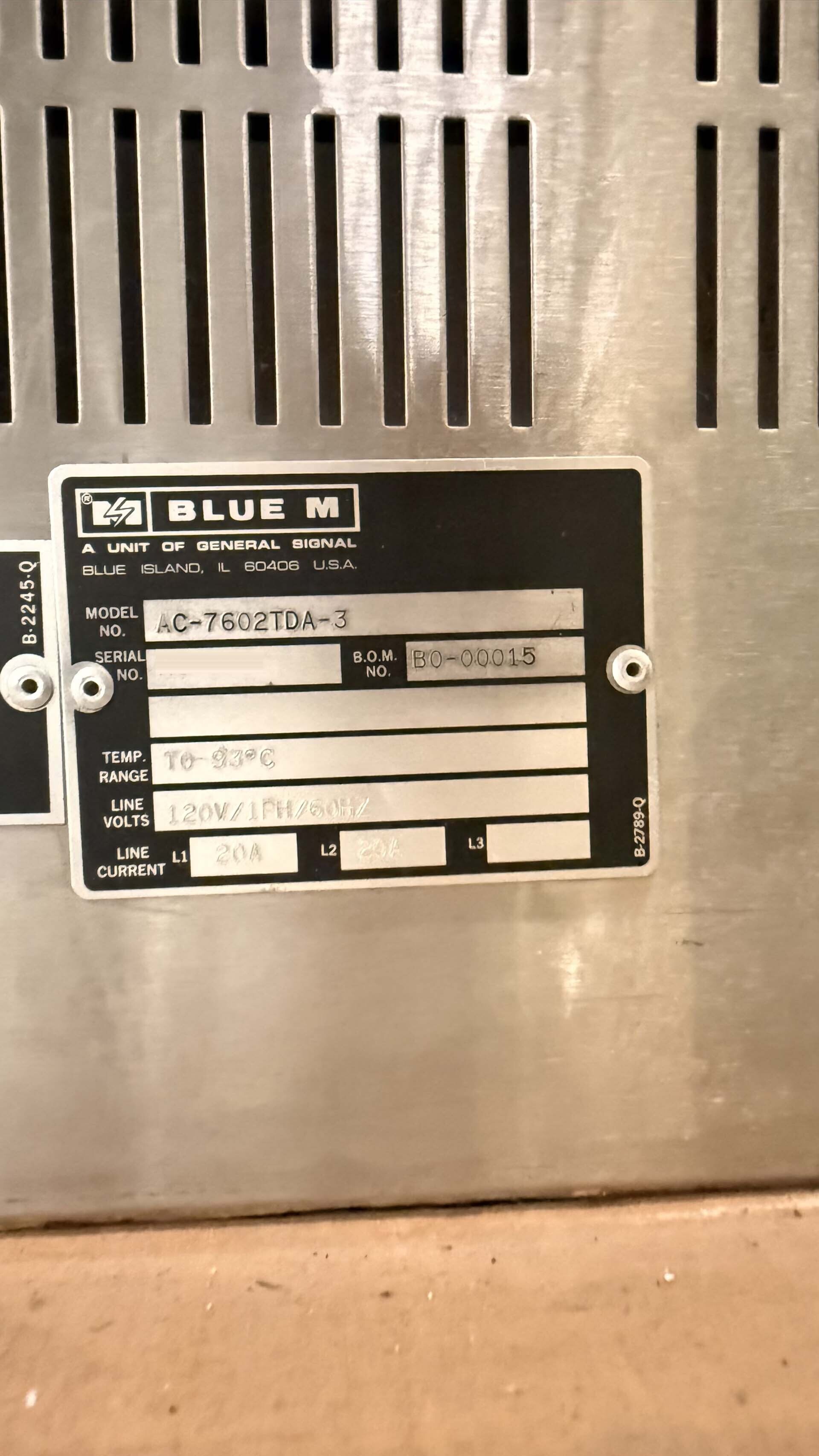 フォト（写真） 使用される BLUE M AC-7602TDA-3 販売のために