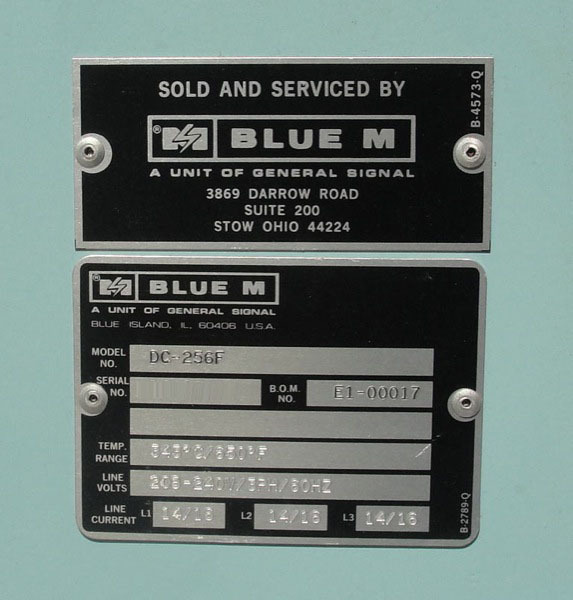 Photo Used BLUE M DC 256 F For Sale