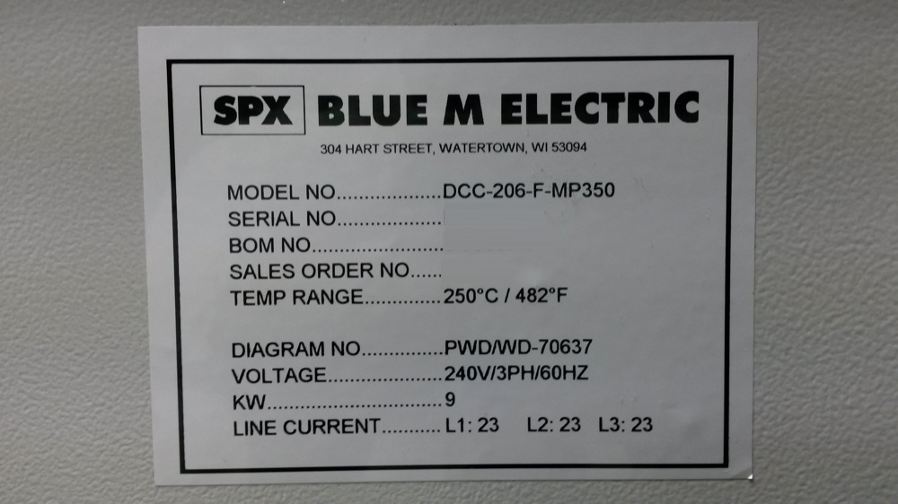 圖為 已使用的 BLUE M DCC-206-F-MP350 待售