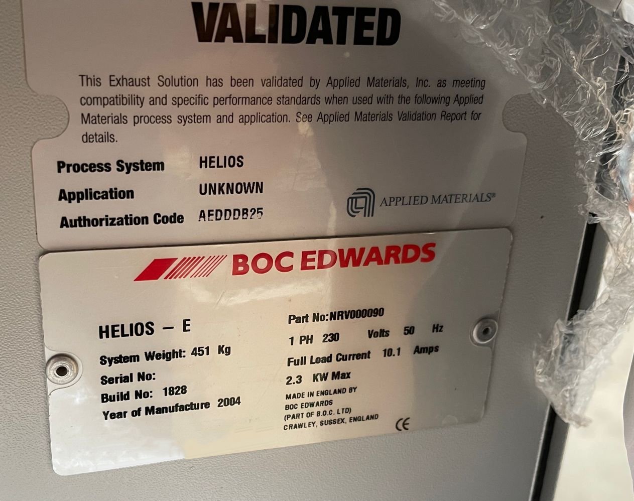 Photo Used BOC EDWARDS Helios-E For Sale