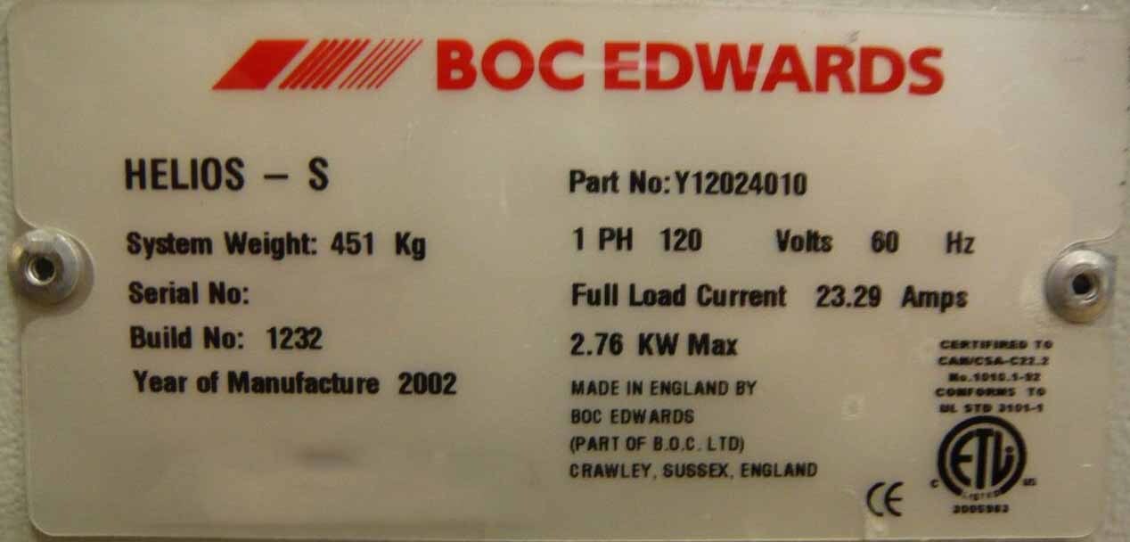 フォト（写真） 使用される BOC EDWARDS Helios-S 販売のために