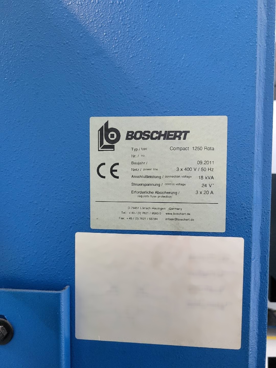 Photo Used BOSCHERT Compact 1250 Rota For Sale
