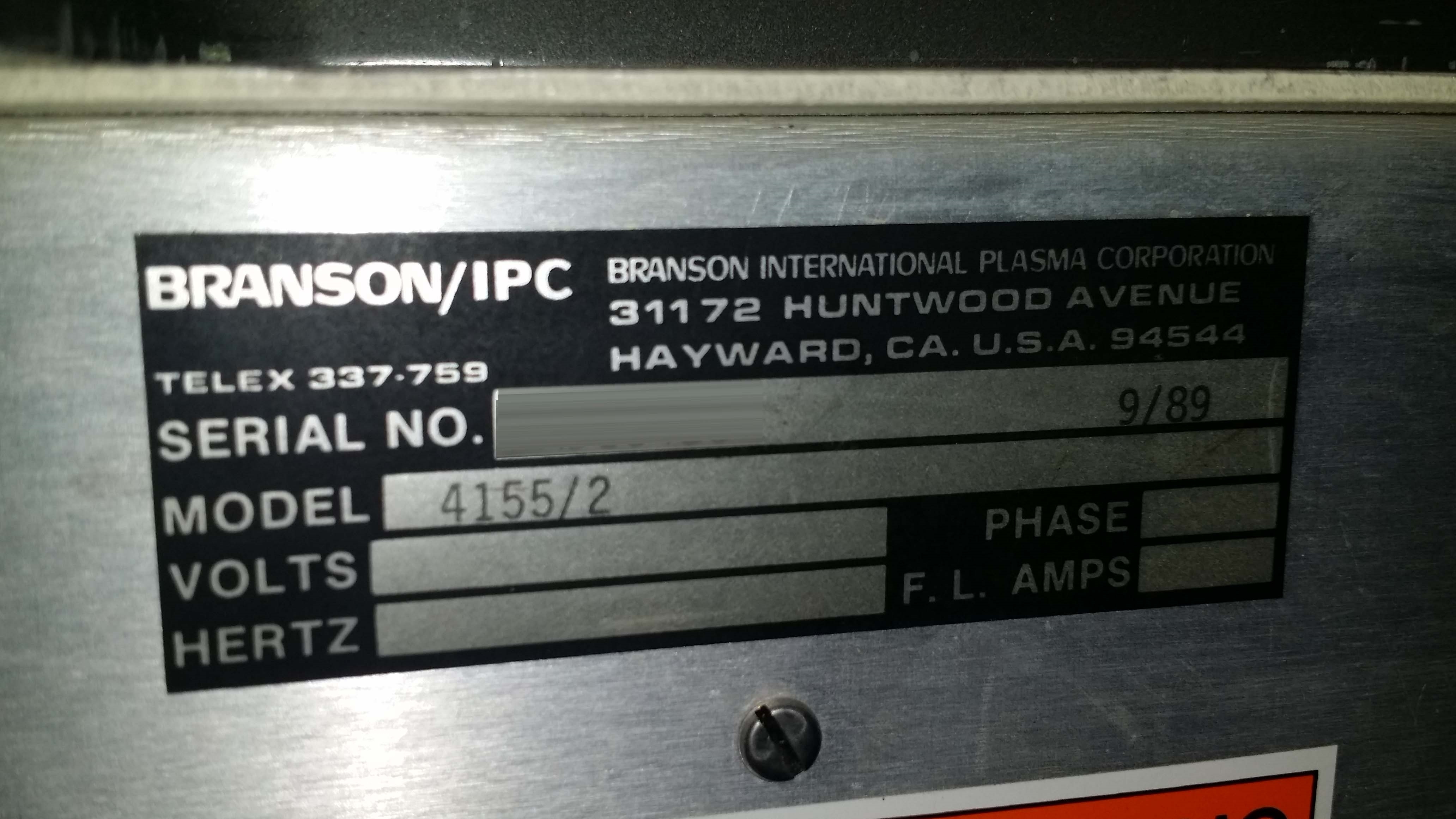 圖為 已使用的 BRANSON / IPC 4155/2 待售
