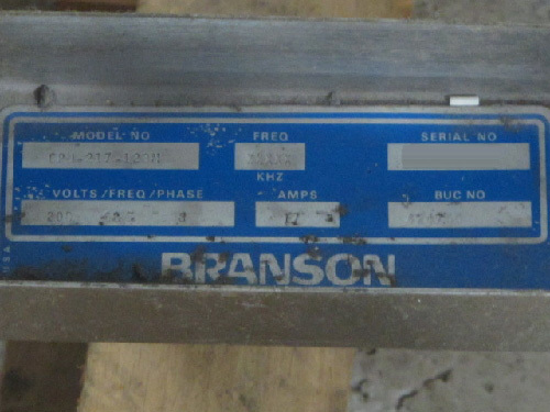 Photo Used BRANSON CPN-217-123M For Sale