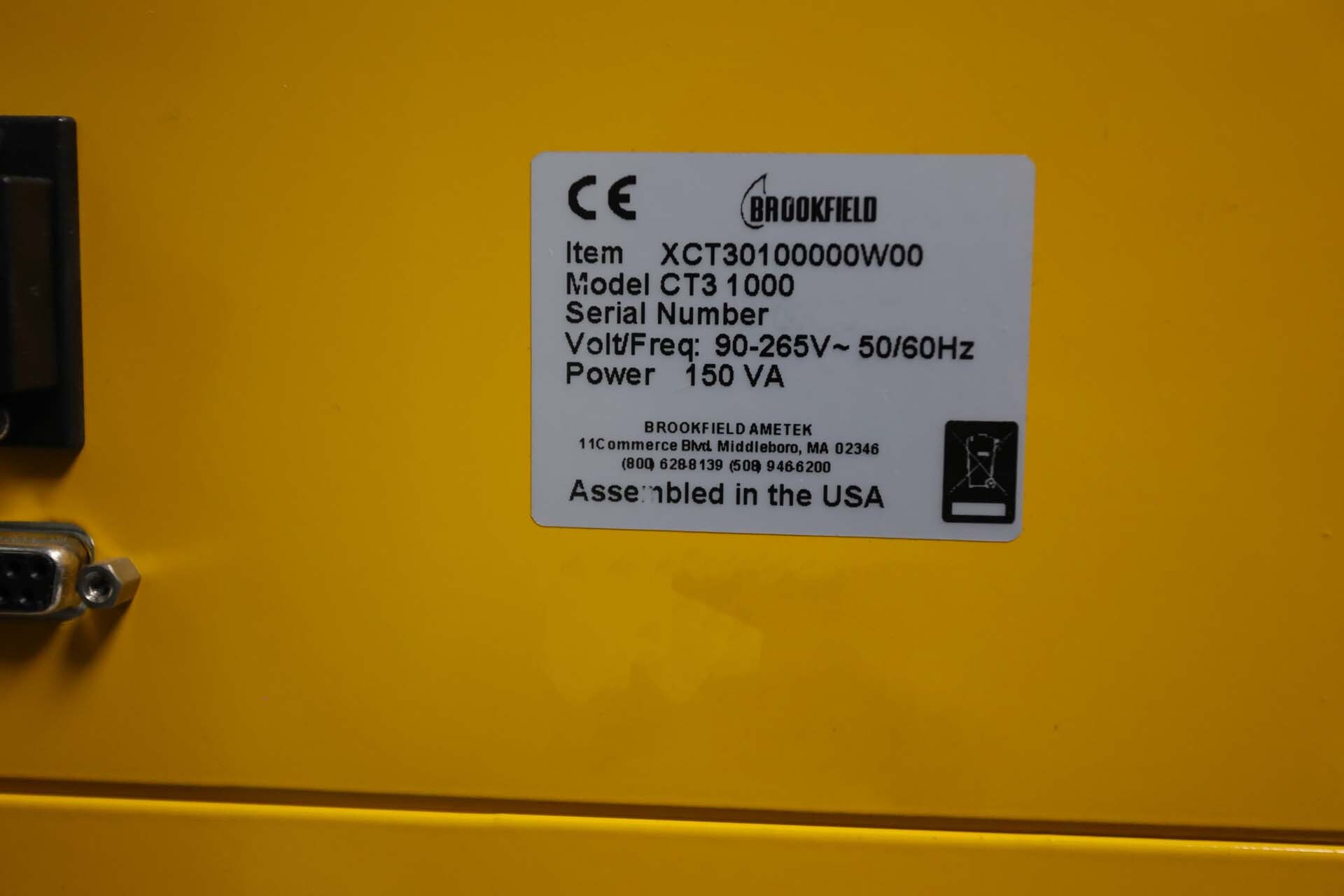 圖為 已使用的 BROOKFIELD CT3-1000 待售