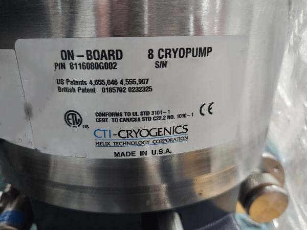 Photo Used BROOKS AUTOMATION / CTI-CRYOGENICS 8116080G002 For Sale