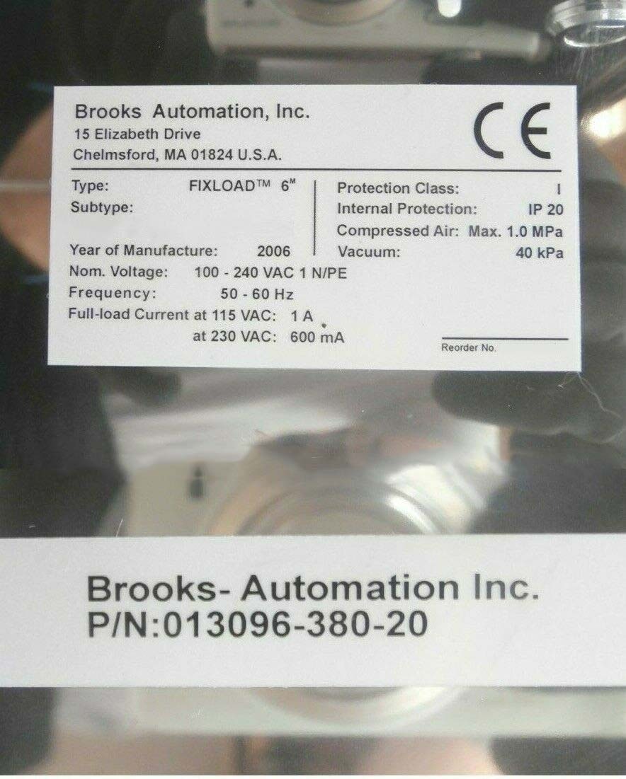 Photo Used BROOKS AUTOMATION Fixload 6 For Sale