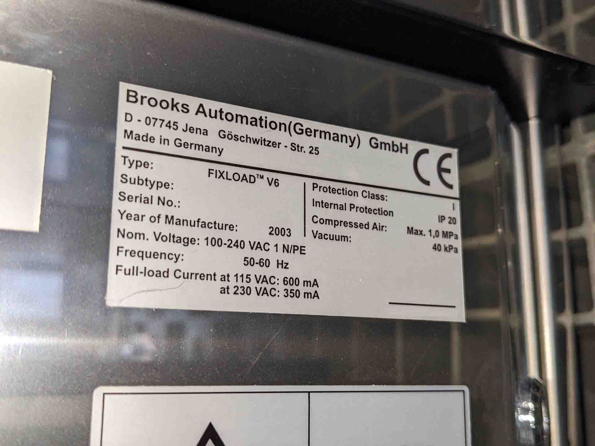 フォト（写真） 使用される BROOKS AUTOMATION Fixload V6 販売のために