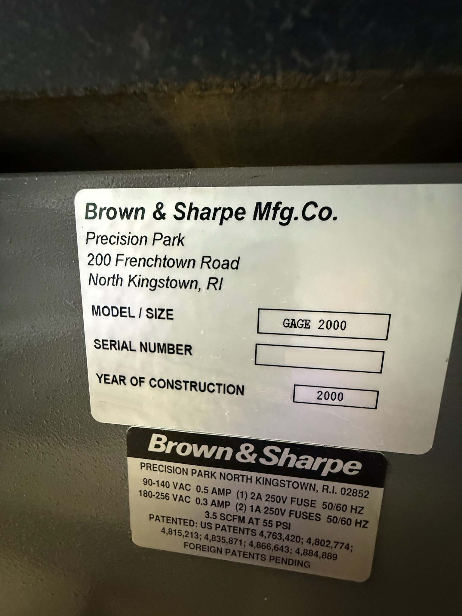 Photo Used BROWN & SHARPE Gage 2000 For Sale