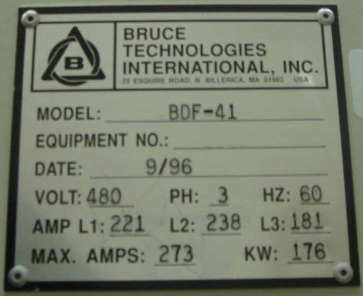 Photo Used BRUCE BDF-41 For Sale