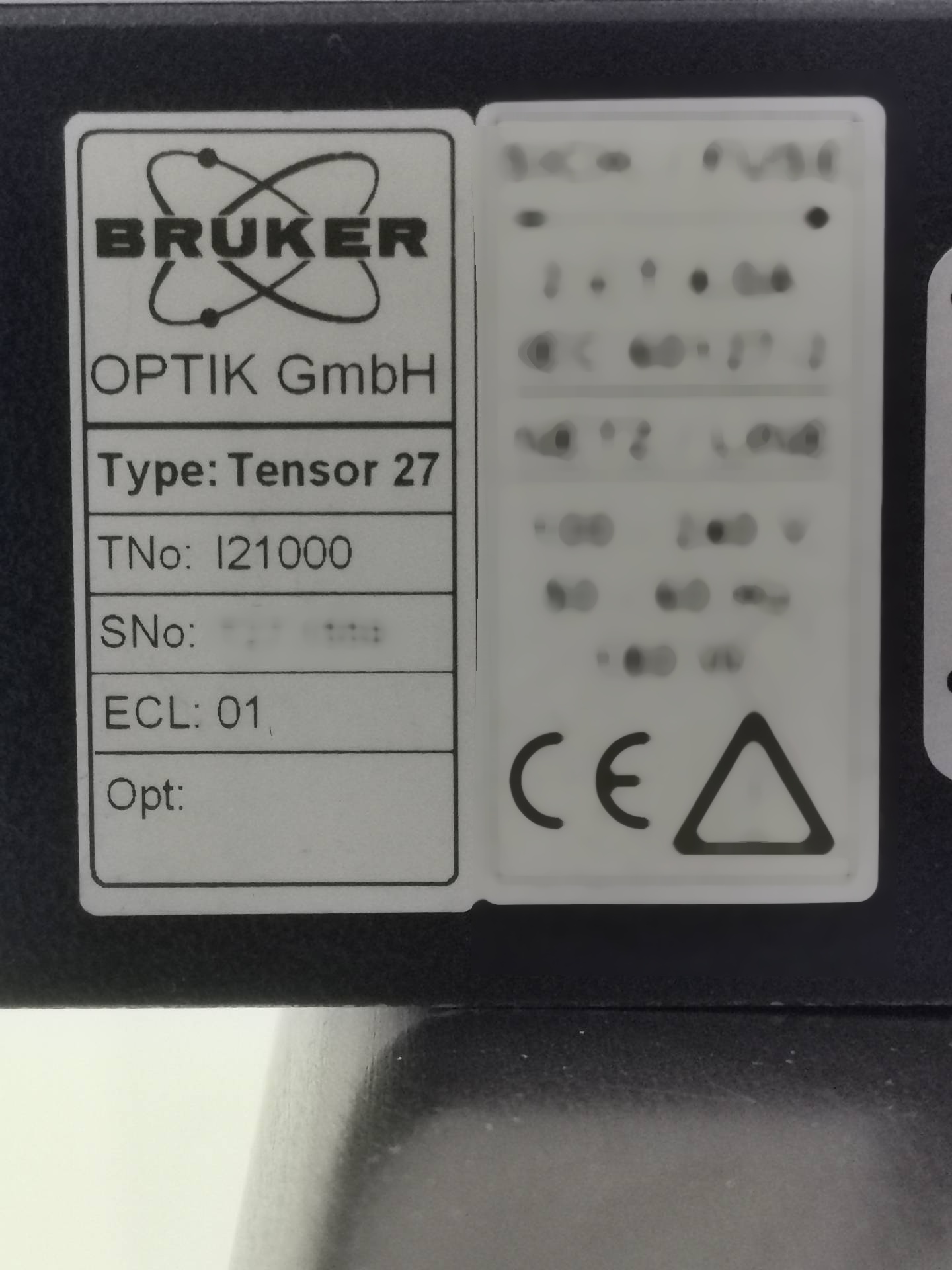 フォト（写真） 使用される BRUKER Tensor 27 販売のために