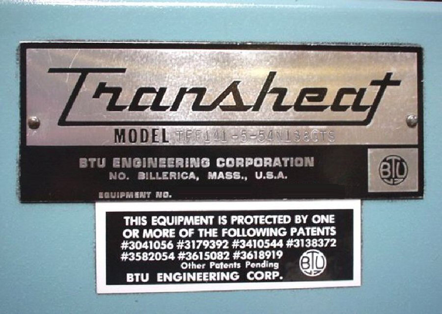 Photo Used BTU TFF-141-5-54N-138GTS For Sale