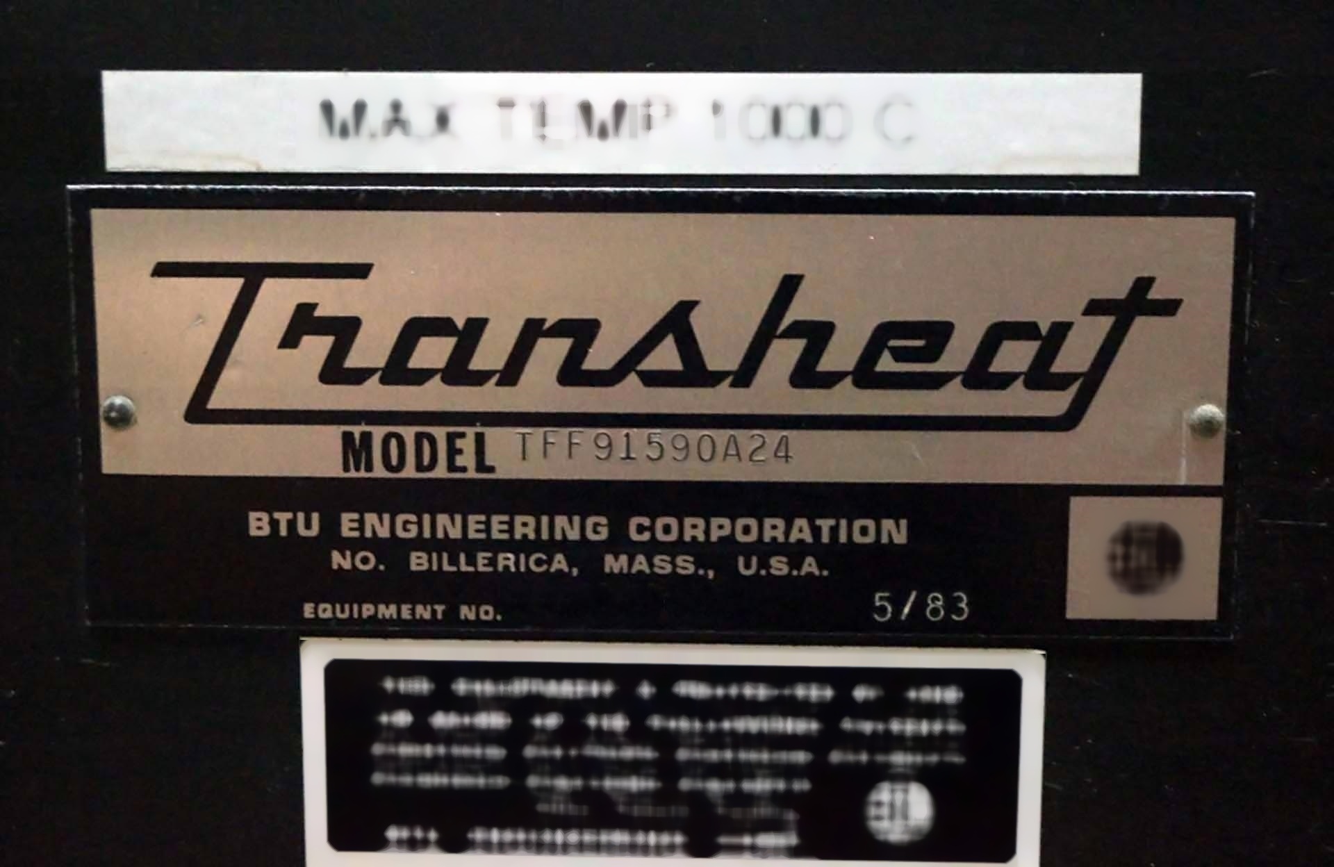 图为 已使用的 BTU TFF91-5-90A24 待售