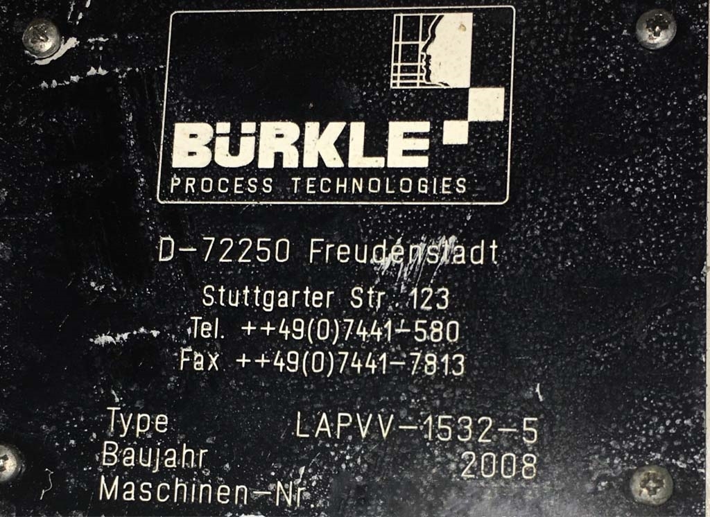 Photo Used BURKLE LAPV-K 1532-5 For Sale