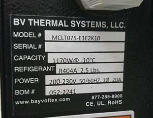 圖為 已使用的 BV THERMAL SYSTEM MCLT075-E1E2K10 待售