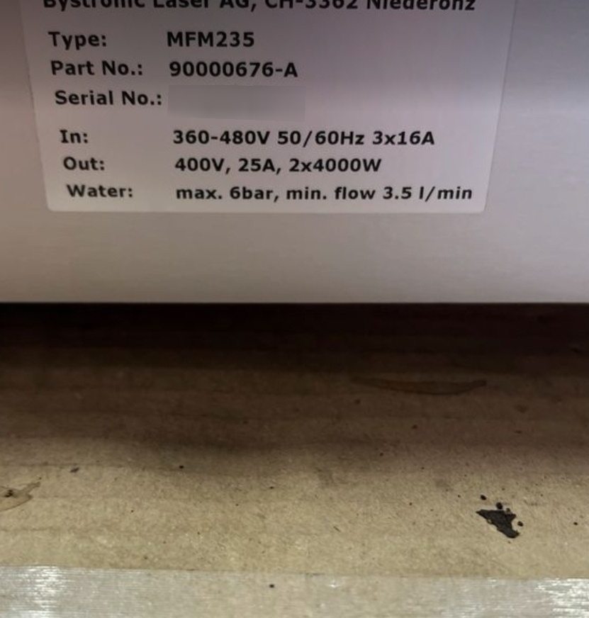 Foto Verwendet BYSTRONIC MFM 235 Zum Verkauf