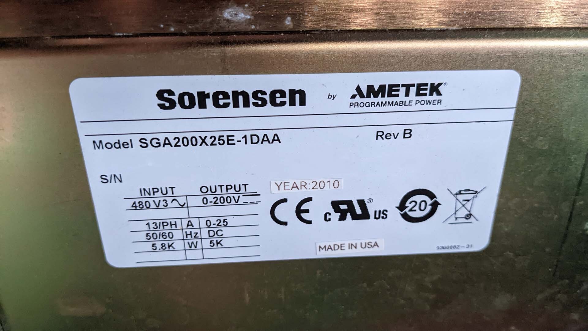 사진 사용됨 CAMETEK SGA200X25E-1DAA 판매용