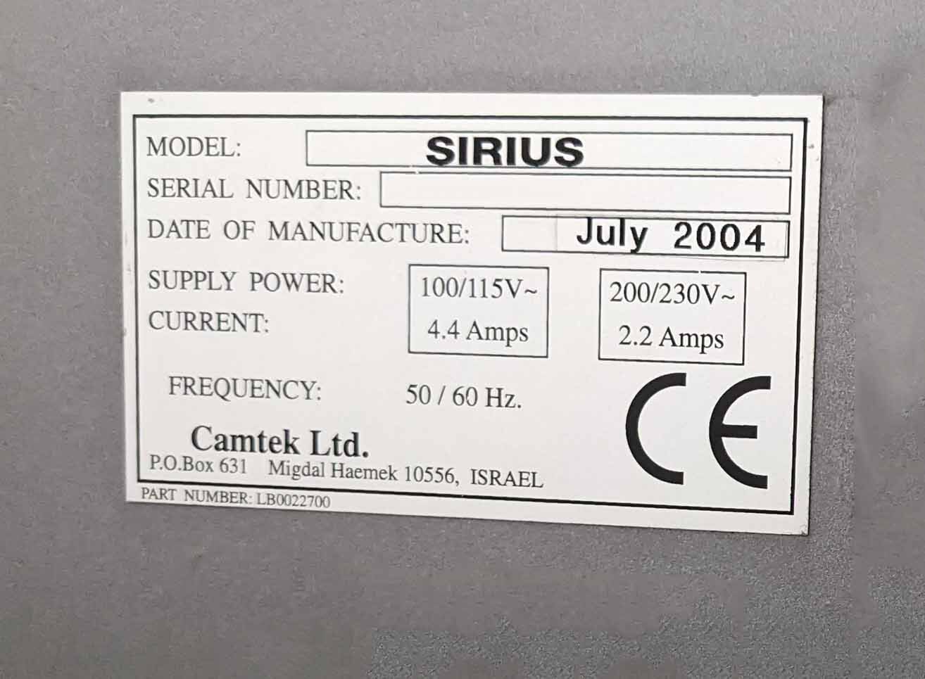 Photo Utilisé CAMTEK SIRIUS À vendre