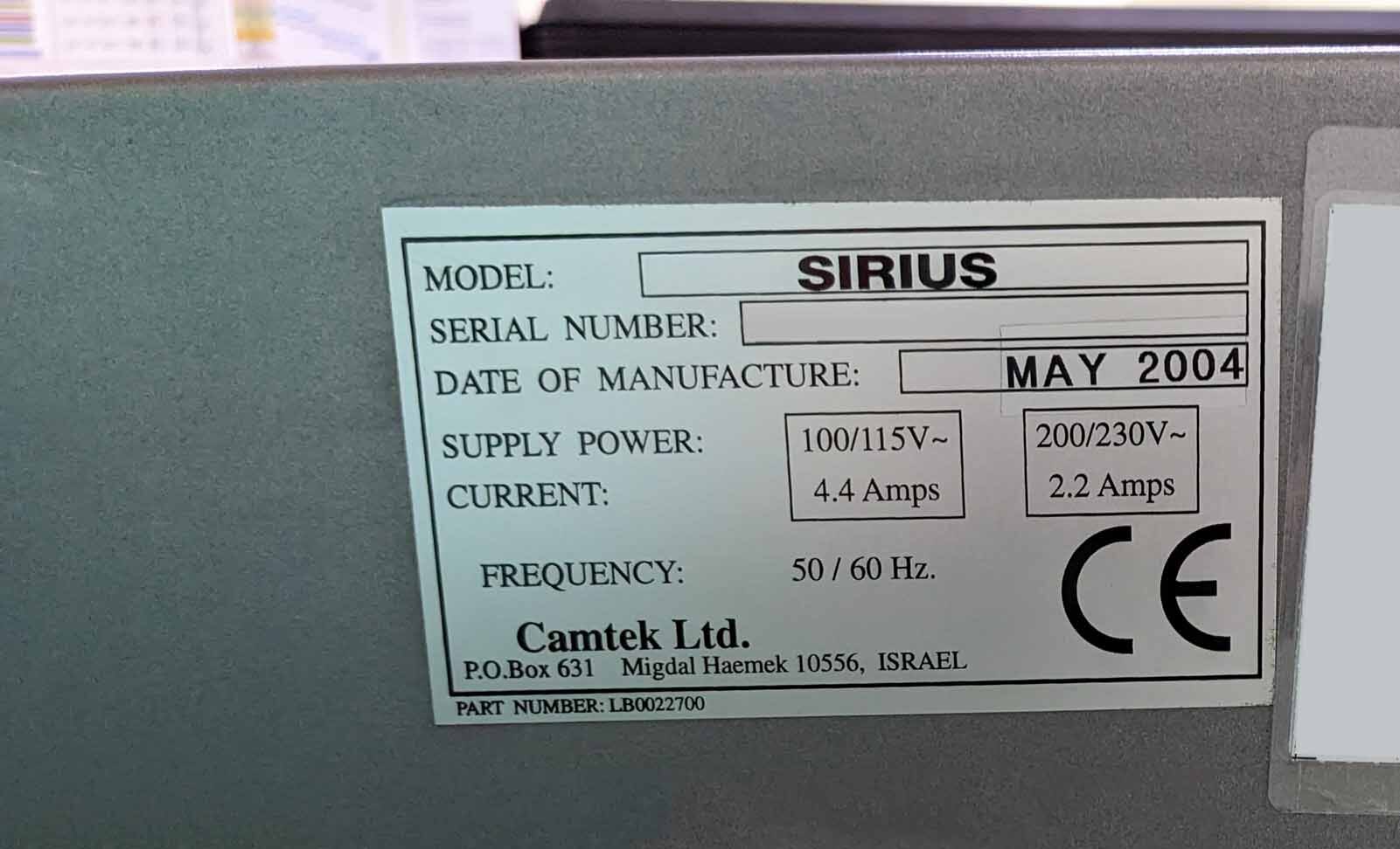 フォト（写真） 使用される CAMTEK SIRIUS 販売のために