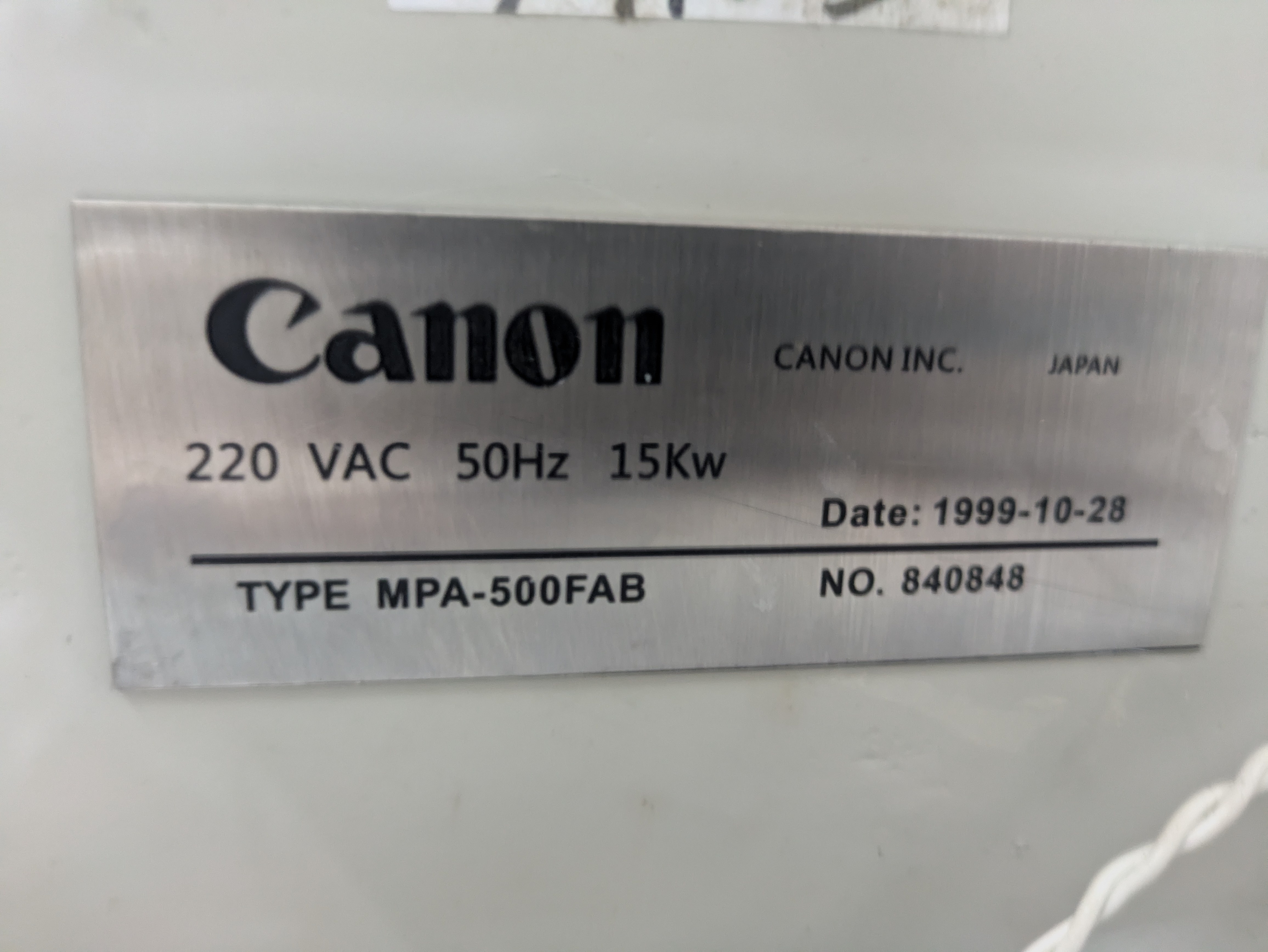 图为 已使用的 CANON MPA 500 Fab 待售