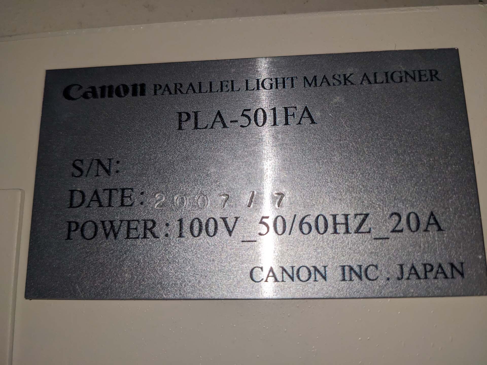 圖為 已使用的 CANON PLA 501 FA 待售