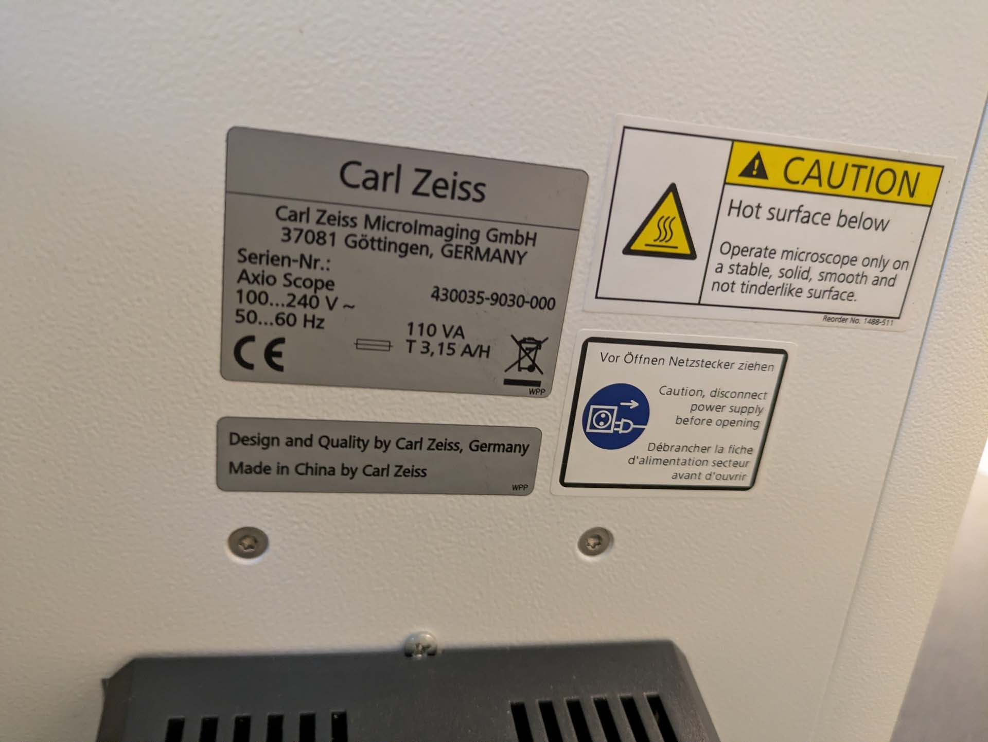 图为 已使用的 CARL ZEISS Axioscope A1 待售