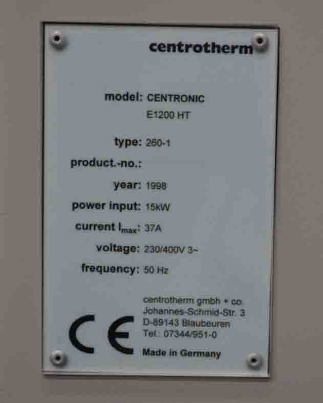 Photo Used CENTROTHERM Centronic E1200 HT 260-1 For Sale
