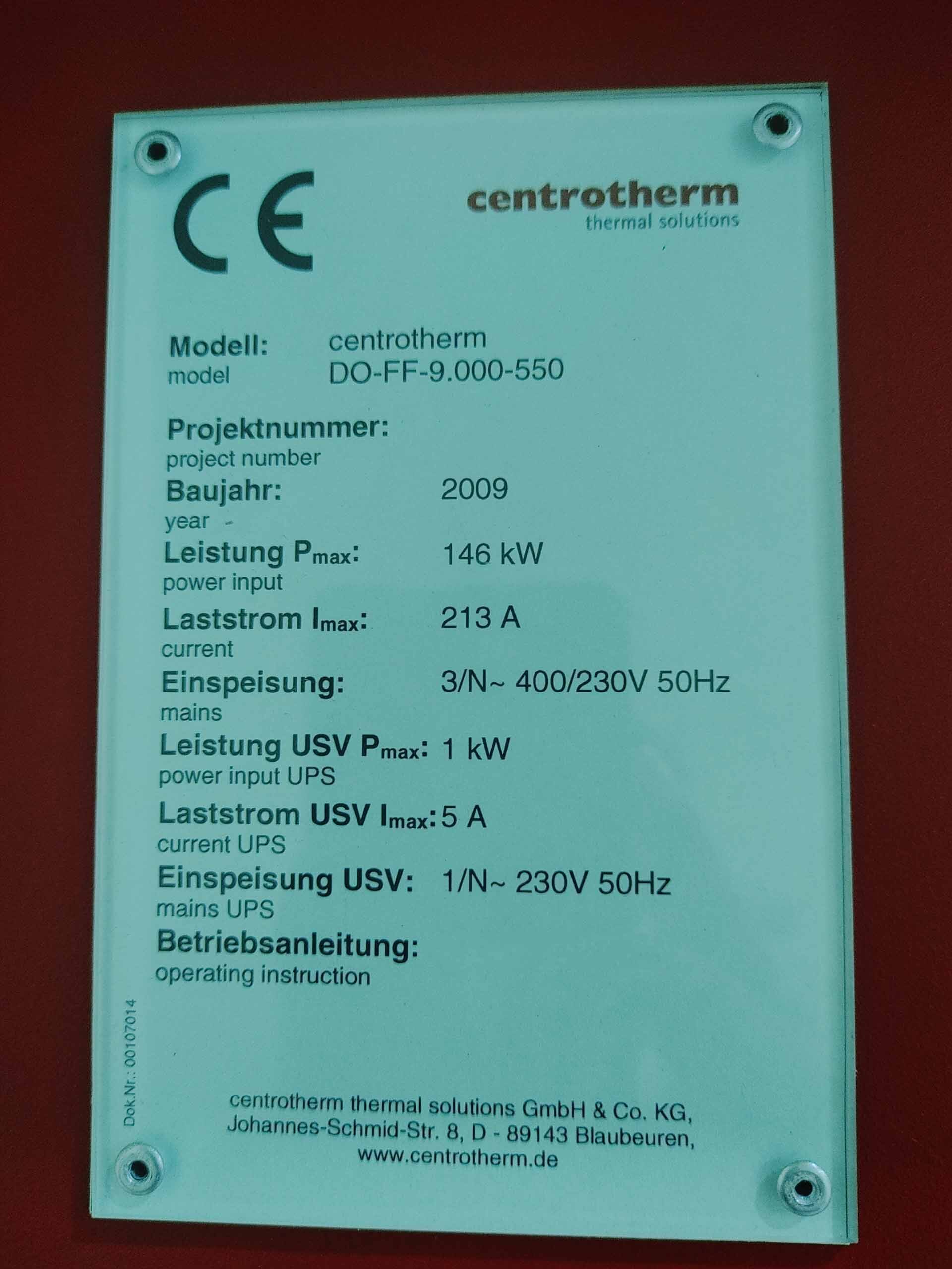 Photo Used CENTROTHERM DO-FF-9.000-550 For Sale