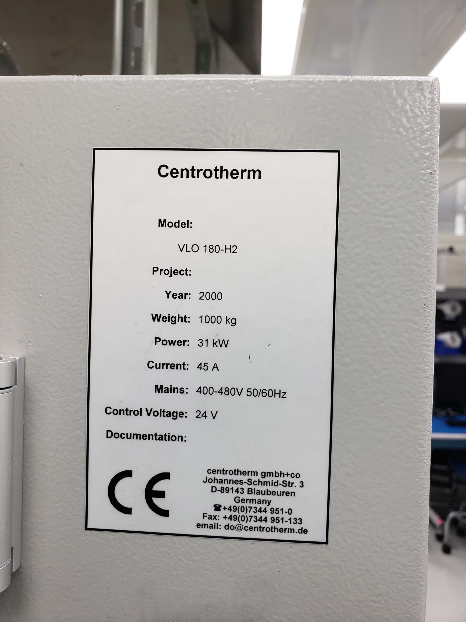 Photo Used CENTROTHERM VLO 180-H2 For Sale