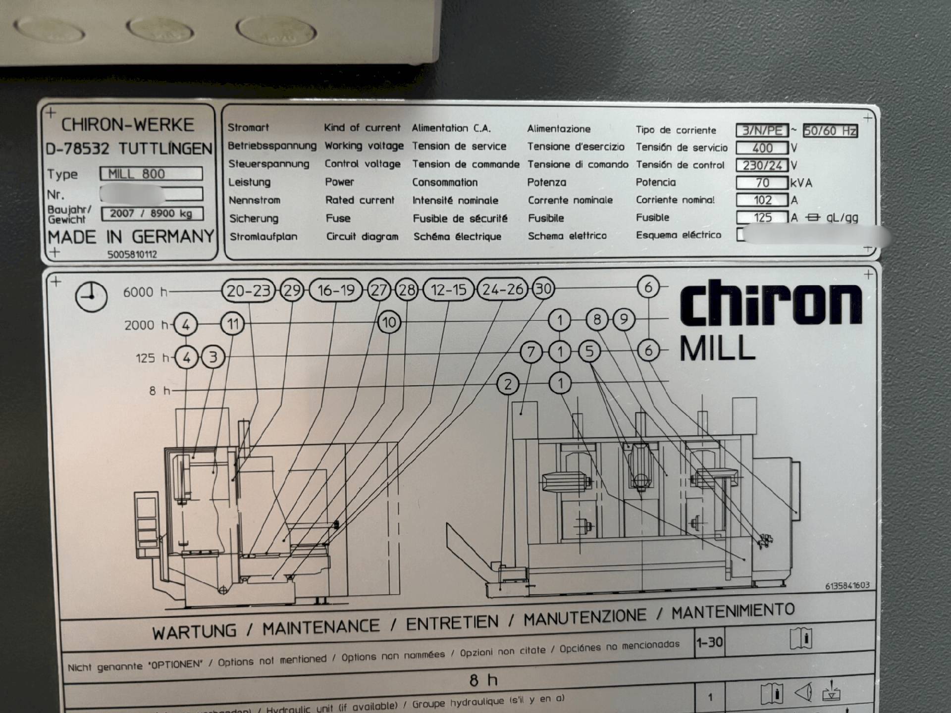 Foto Verwendet CHIRON MILL 800 Zum Verkauf