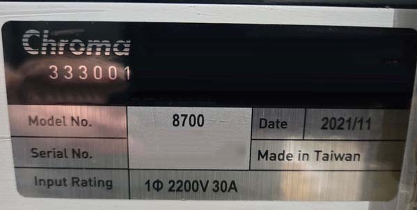 Photo Utilisé CHROMA 8700 À vendre