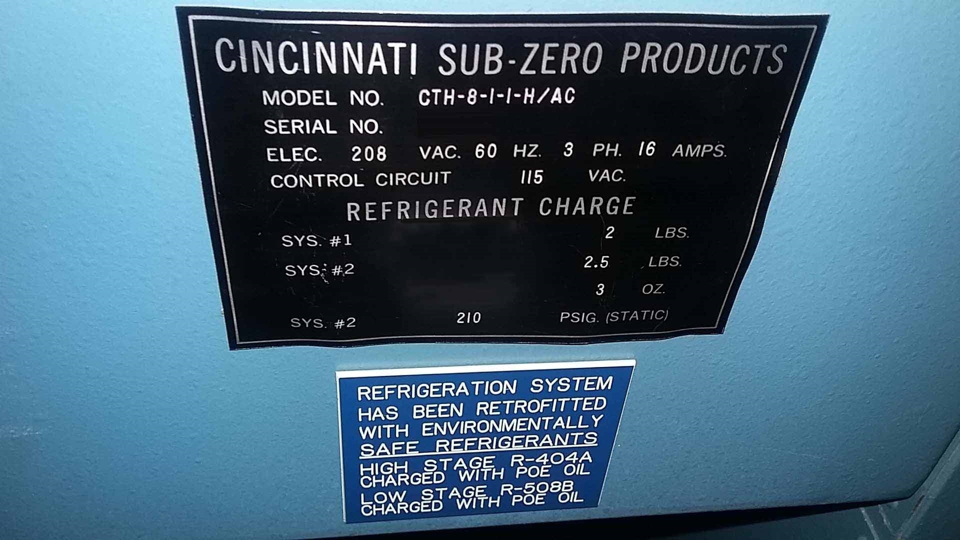 Photo Used CINCINNATI SUB ZERO / CSZ CTH-8-1-1-H/AC For Sale