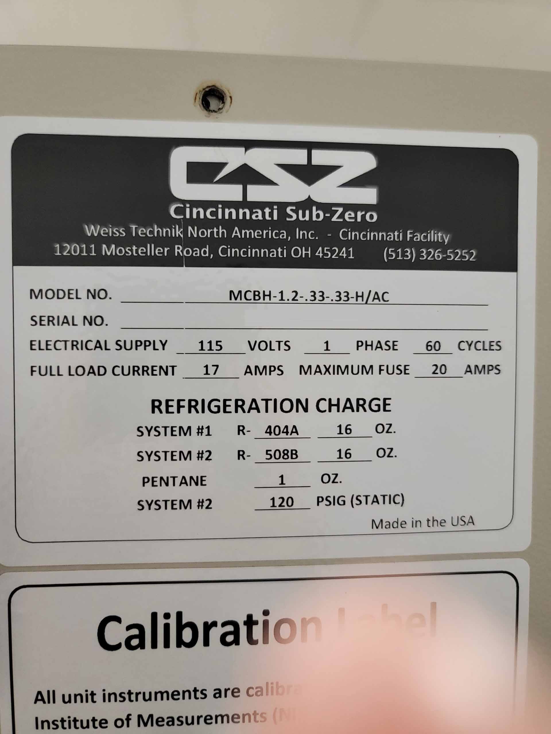 Photo Utilisé CINCINNATI SUB ZERO / CSZ MCB(H)-1.2 À vendre
