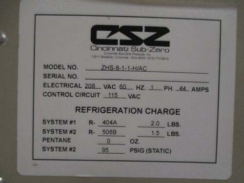 フォト（写真） 使用される CINCINNATI SUB ZERO / CSZ ZHS-8-1-1-H/AC 販売のために