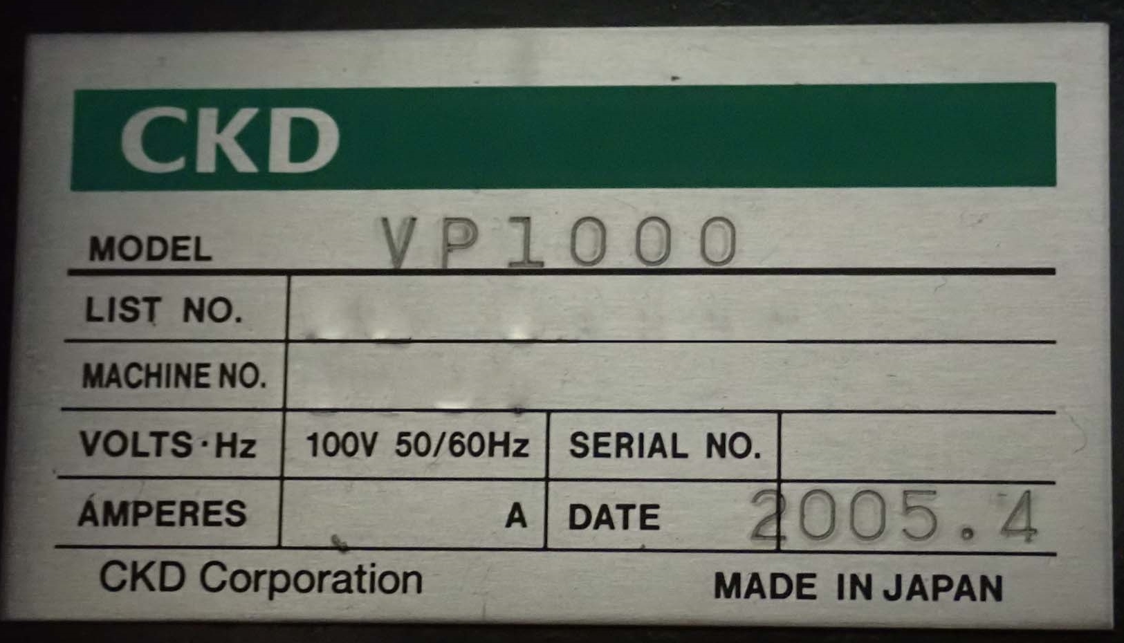 Photo Used CKD VP 1000 For Sale