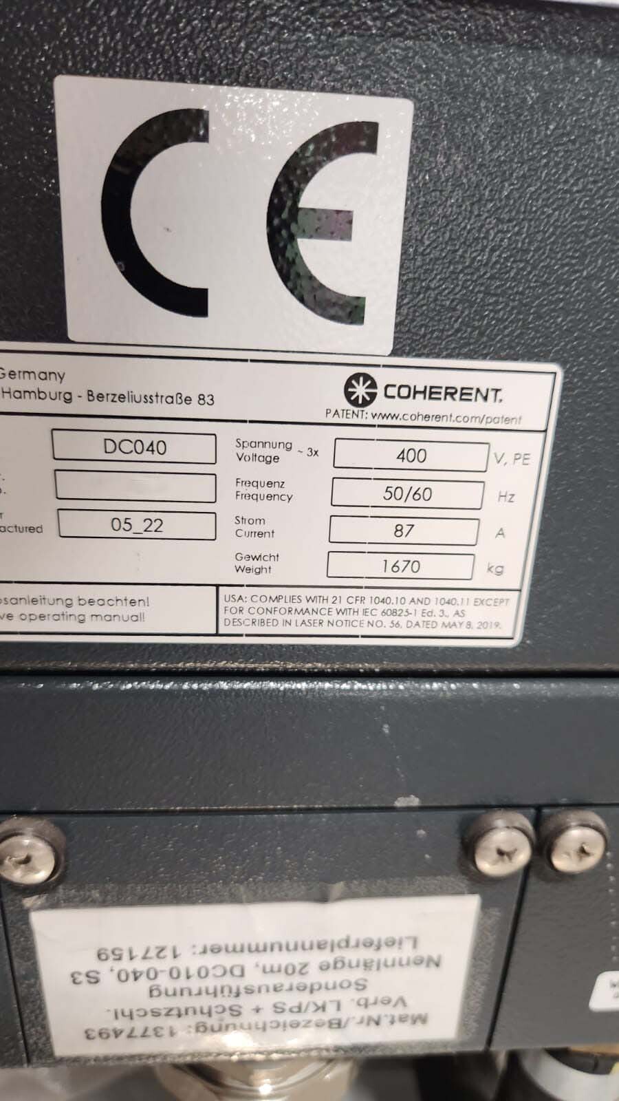 フォト（写真） 使用される COHERENT DC 040 販売のために