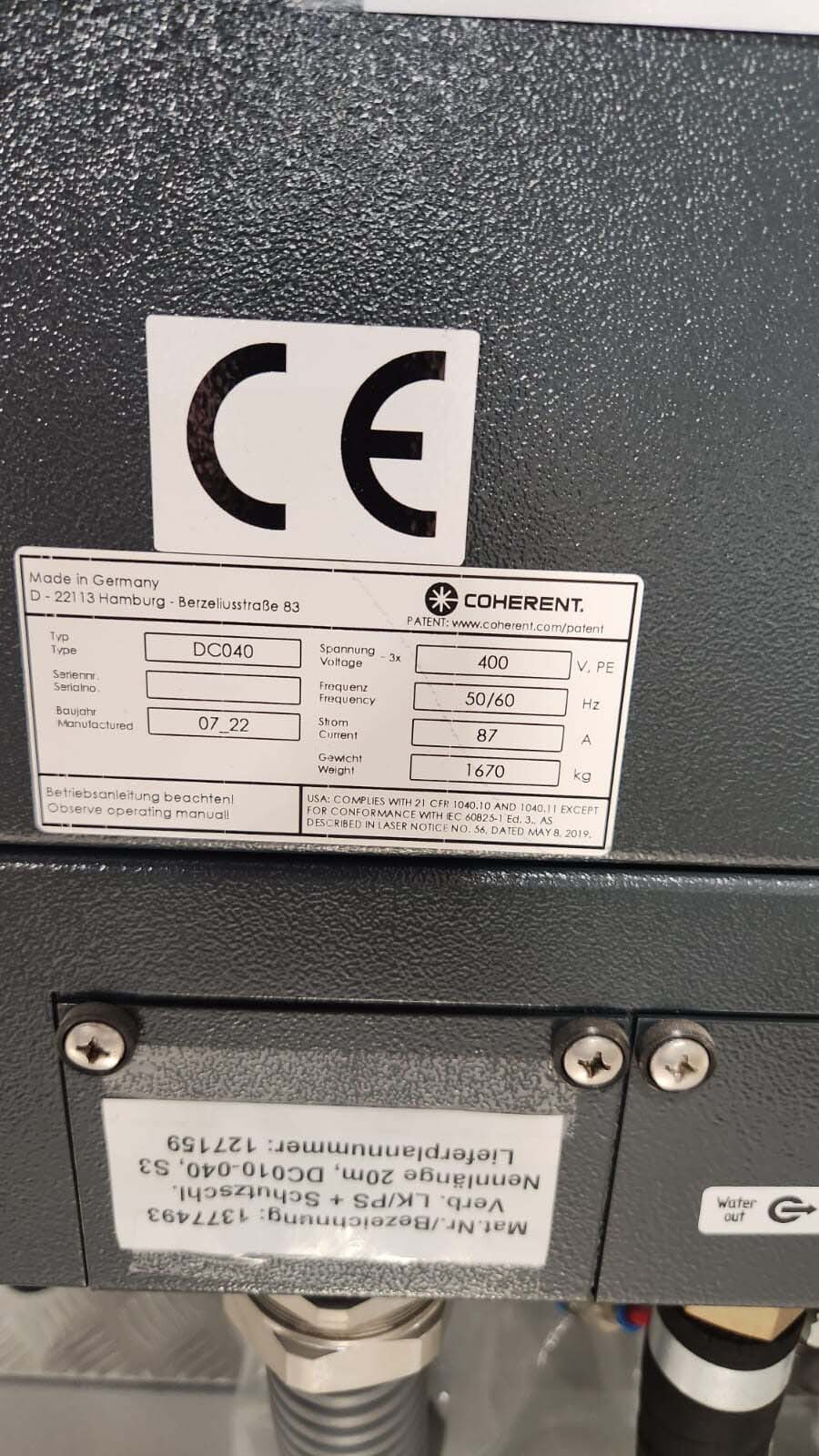 フォト（写真） 使用される COHERENT DC 040 販売のために