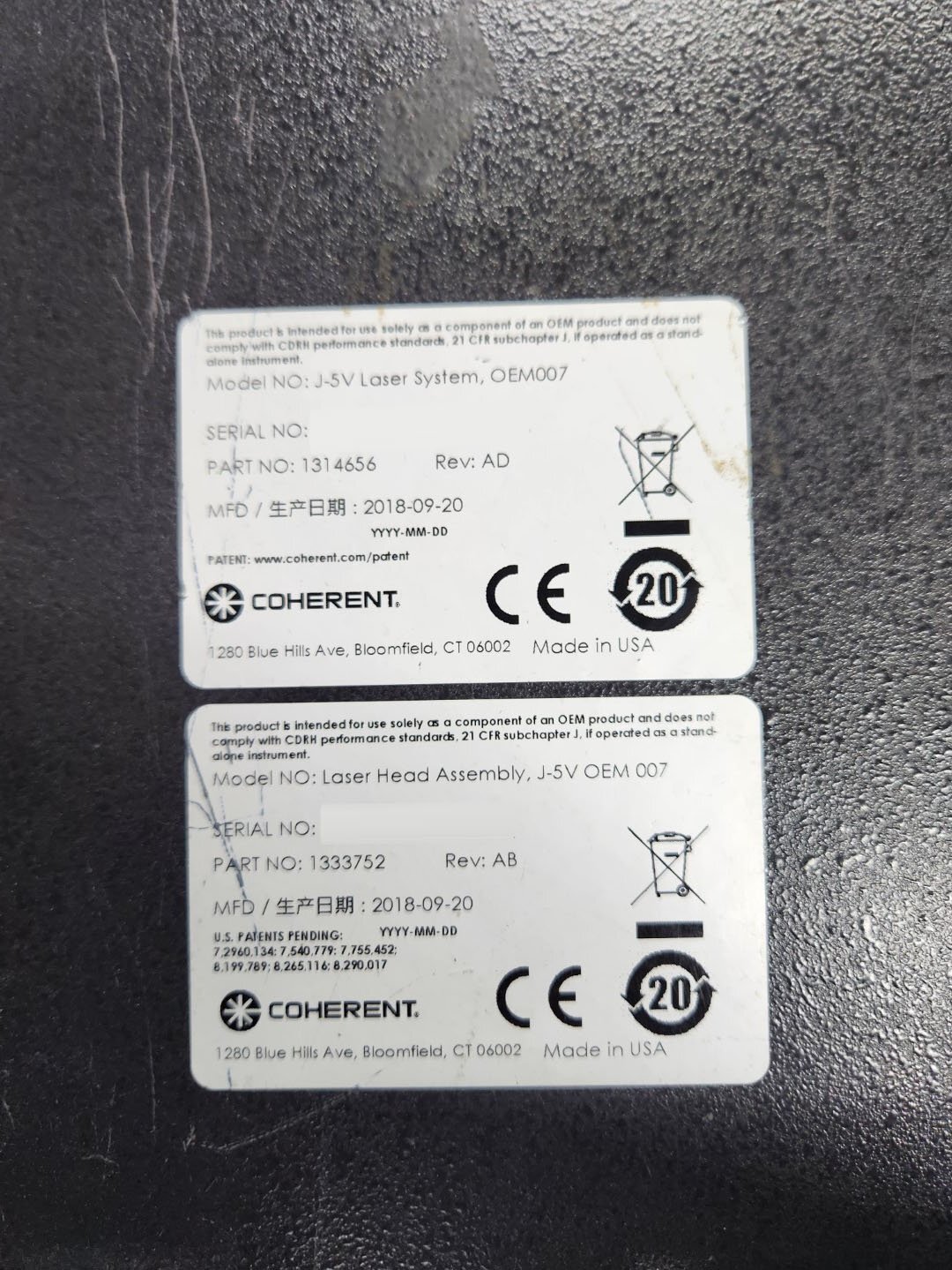 Photo Utilisé COHERENT J-5V-V À vendre