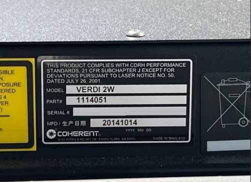 フォト（写真） 使用される COHERENT Verdi 2W 販売のために