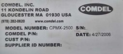 フォト（写真） 使用される COMDEL CPMX-2500 販売のために