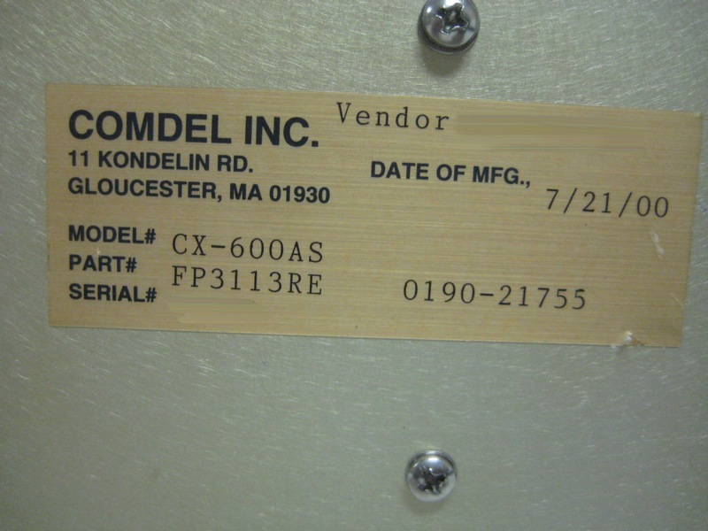 Photo Used COMDEL CX 600AS For Sale