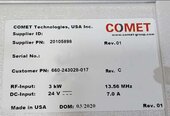 Foto Verwendet COMET 660-243028-017 Zum Verkauf