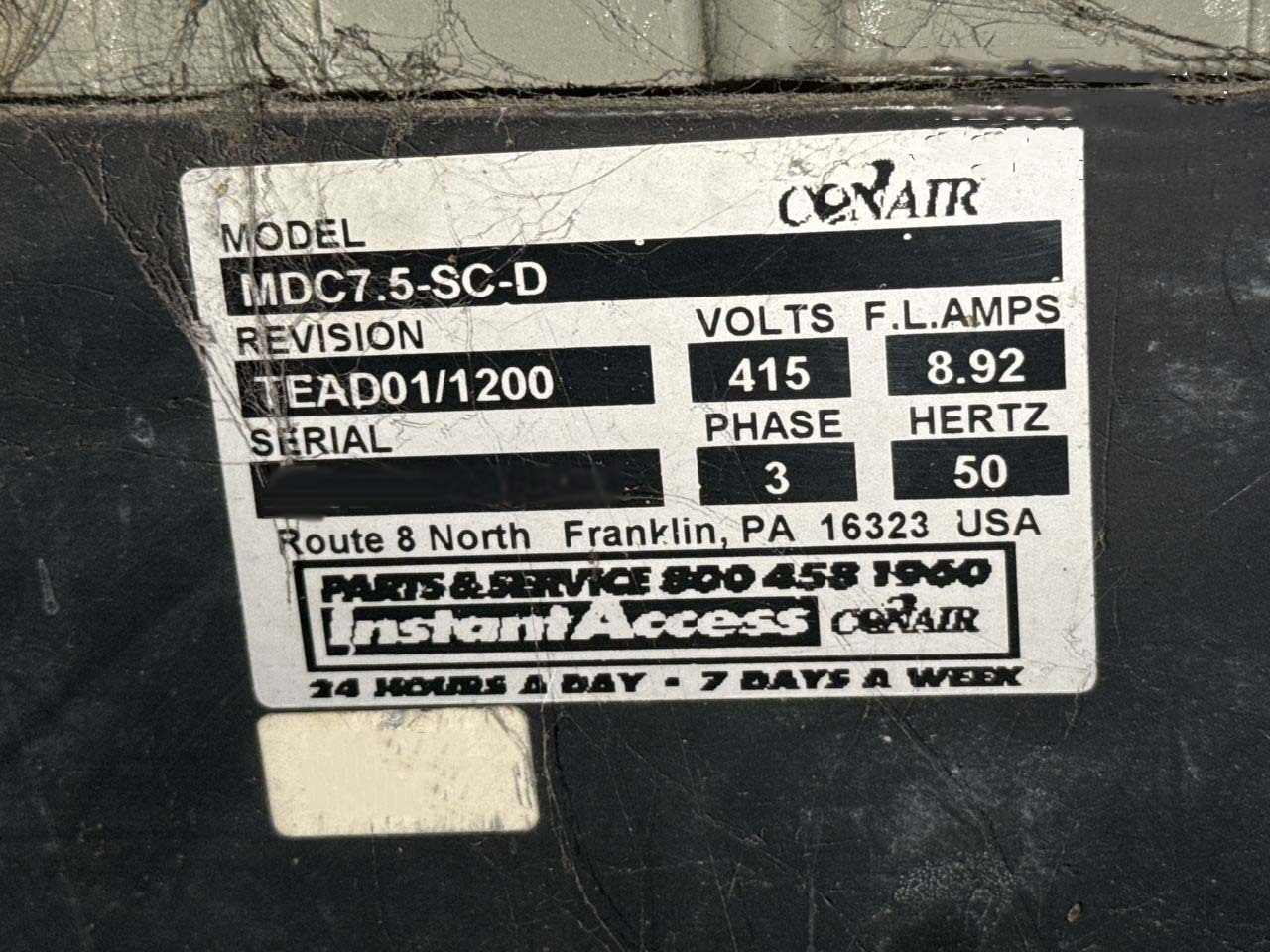 Photo Utilisé CONAIR FRANKLIN MDC7.5-SC-D À vendre