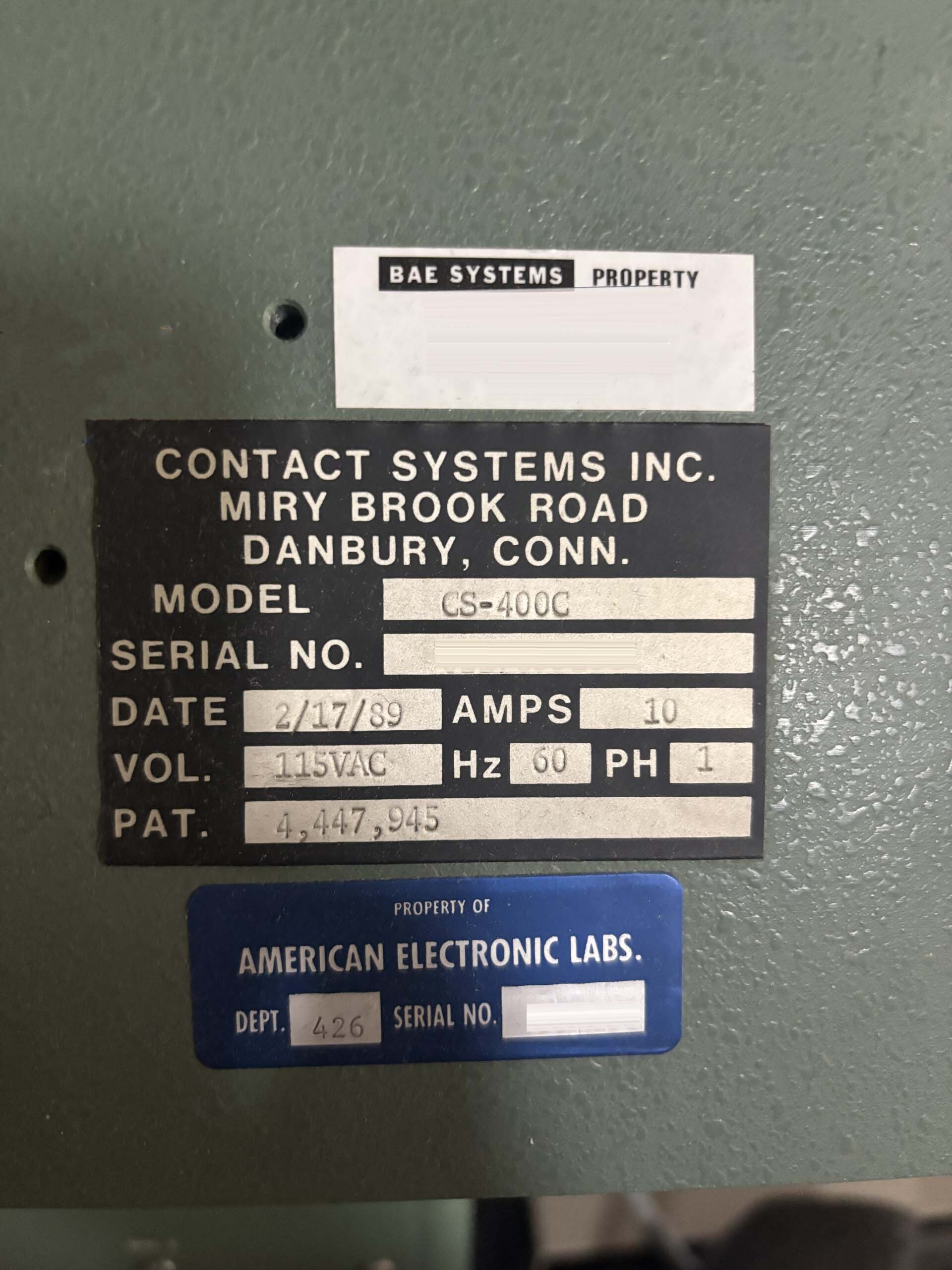 图为 已使用的 CONTACT SYSTEMS CS 400C 待售
