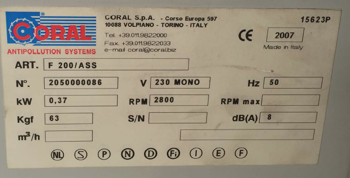 圖為 已使用的 CORAL F200 / ASS 待售