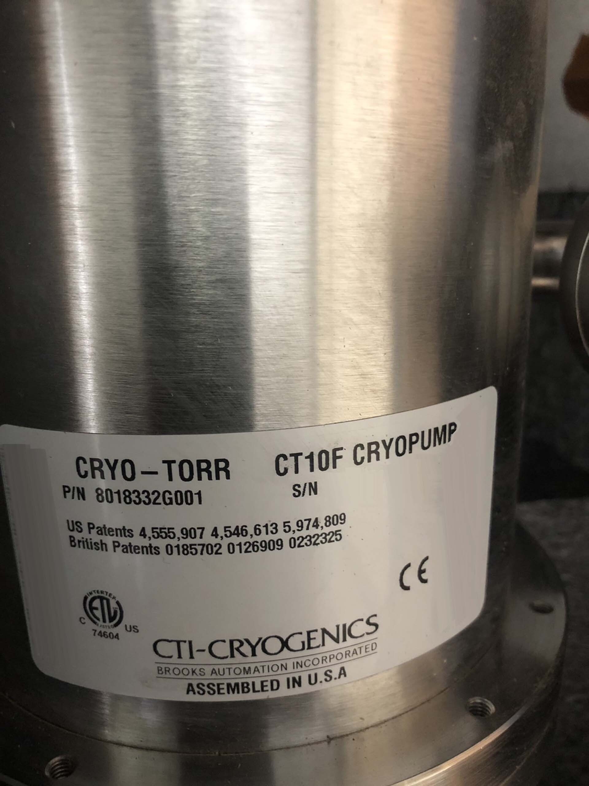 圖為 已使用的 CTI-CRYOGENICS Cryo-Torr 10F 待售