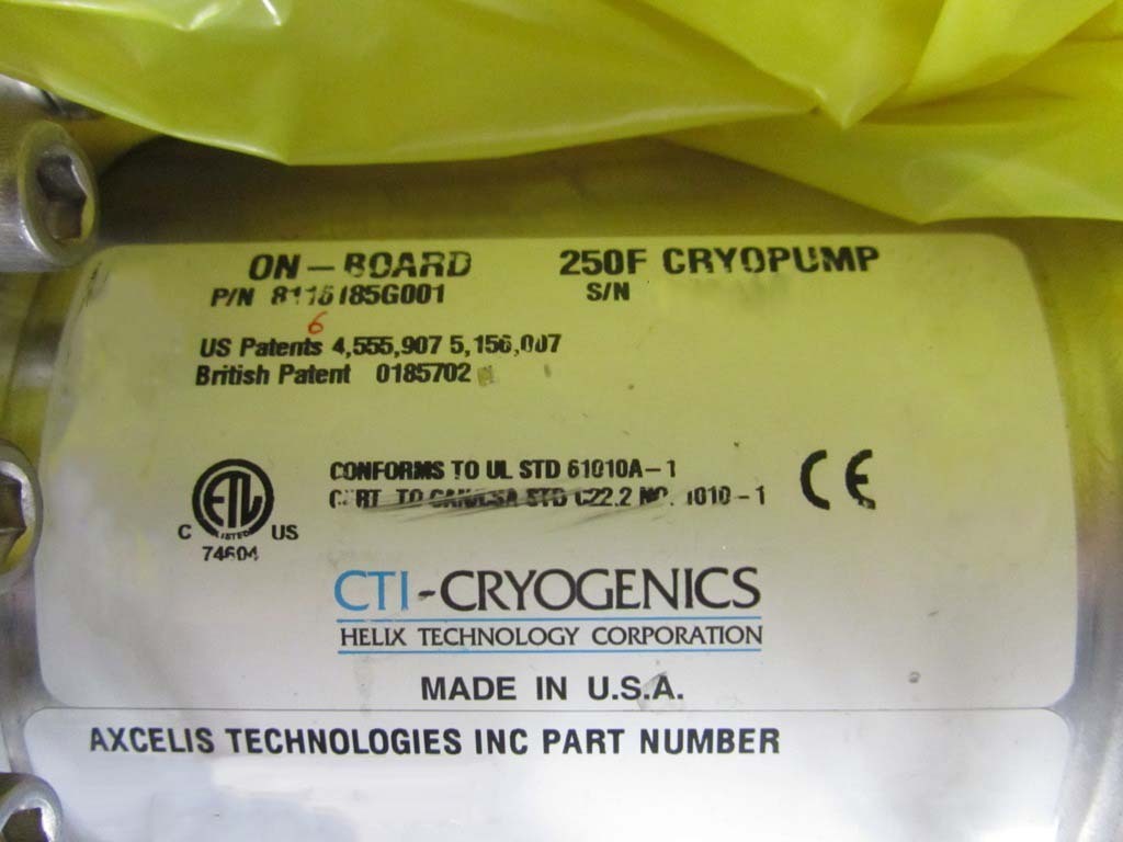 Photo Used CTI-CRYOGENICS 250F (On-Board) For Sale