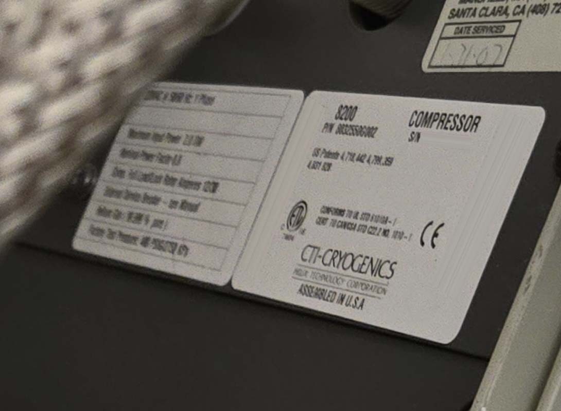 图为 已使用的 CTI-CRYOGENICS 8200 待售
